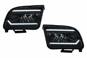 Προβολείς Led Κατάλληλοι Για Ford Mustang V Pre-Facelift (2005-2009) Μαύροι Δυναμικοί Φώτοι Φλας