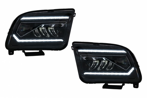 Προβολείς Led Κατάλληλοι Για Ford Mustang V Pre-Facelift (2005-2009) Μαύροι Δυναμικοί Φώτοι Φλας