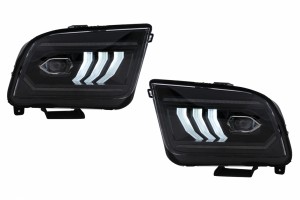 Προβολείς Led Κατάλληλοι Για Ford Mustang V Pre-Facelift (2005-2009) Μαύροι Δυναμικοί Φώτοι Φλας