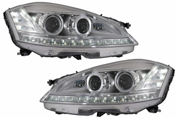 Προβολείς Led Κατάλληλοι Για Mercedes S-Class W221 (2005-2009) Facelift Look Με Διαδοχικά Δυναμικά Φώτα Στροφής