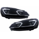 Προβολείς Led Κατάλληλοι Για Vw Golf 6 Vi (2008-2013) Με Εμφάνιση Facelift G7.5 Ασημί, Δυναμικά Διαδοχικά Φώτα στροφής.