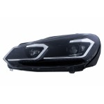 Προβολείς Led Κατάλληλοι Για Vw Golf 6 Vi (2008-2013) Με Εμφάνιση Facelift G7.5 Ασημί, Δυναμικά Διαδοχικά Φώτα στροφής.