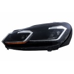 Προβολείς Led Κατάλληλοι Για Vw Golf 6 Vi (2008-2013) Με Εμφάνιση Facelift G7.5 Ασημί, Δυναμικά Διαδοχικά Φώτα στροφής.