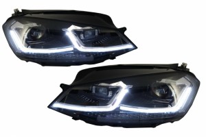 Προβολείς Led Κατάλληλοι Για Vw Golf 7 Vii (2012-2017) Ανακαίνιση G7.5 R Line Design Με Διαδοχικά Δυναμικά Φώτα Στροφής