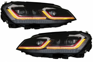 Προβολείς Led Κατάλληλοι Για Vw Golf 7 Vii (2012-2017) Ανακαίνιση G7.5 Gti Με Διαδοχικά Δυναμικά Φώτα Στροφής