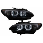 Προβολείς Xenon 3D Led Angel Eyes Κατάλληλοι Για Bmw Σειρά 3 E92 E93 (2006-2010) U-Type Μαύροι