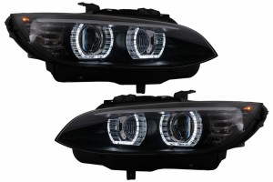Προβολείς Xenon 3D Led Angel Eyes Κατάλληλοι Για Bmw Σειρά 3 E92 E93 (2006-2010) U-Type Μαύροι