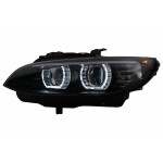 Προβολείς Xenon 3D Led Angel Eyes Κατάλληλοι Για Bmw Σειρά 3 E92 E93 (2006-2010) U-Type Μαύροι
