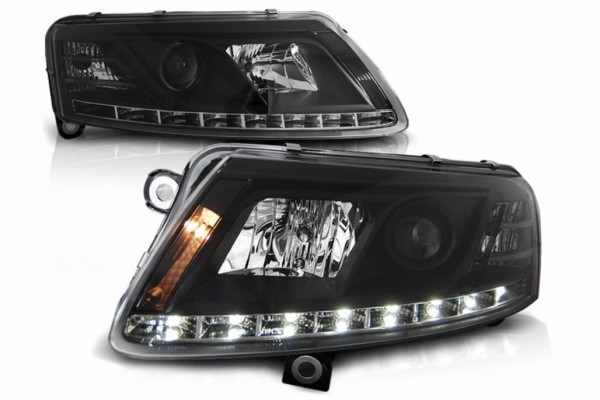 Προβολείς Xenon Led Drl Κατάλληλοι Για Audi A6 4F C6 (04.2004-2008) Μαύροι