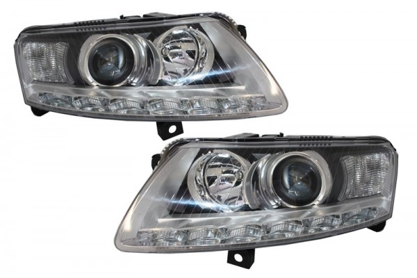 Προβολείς Xenon Led Drl Κατάλληλοι Για Audi A6 C6 4F (04.2004-2008) Χρωμιωμένοι Χωρίς Afs Προβολείς Xenon Led Drl Κατάλληλοι Για Audi A6 C6 4F (04.2004-2008) Χρωμιωμένοι Χωρίς Afs