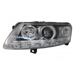 Προβολείς Xenon Led Drl Κατάλληλοι Για Audi A6 C6 4F (04.2004-2008) Χρωμιωμένοι Χωρίς Afs Προβολείς Xenon Led Drl Κατάλληλοι Για Audi A6 C6 4F (04.2004-2008) Χρωμιωμένοι Χωρίς Afs