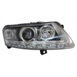 Προβολείς Xenon Led Drl Κατάλληλοι Για Audi A6 C6 4F (04.2004-2008) Χρωμιωμένοι Χωρίς Afs Προβολείς Xenon Led Drl Κατάλληλοι Για Audi A6 C6 4F (04.2004-2008) Χρωμιωμένοι Χωρίς Afs