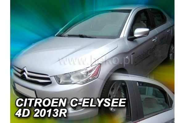 Citroen C-ELYSEE 4D 2013+ Σετ Ανεμοθραυστες Αυτοκινητου Απο Ευκαμπτο Φιμε Πλαστικο Heko - 4 ΤΕΜ.