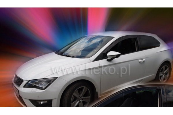 Seat Leon 3D 2013+ΖΕΥΓΑΡΙ Ανεμοθραυστες Αυτοκινητου Απο Ευκαμπτο Φιμε Πλαστικο Heko - 2 ΤΕΜ.