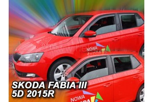Skoda Fabia Iii 5D 2014+HTB Μακρυ Σετ Ανεμοθραυστες Αυτοκινητου Απο Ευκαμπτο Φιμε Πλαστικο Heko - 4 ΤΕΜ.