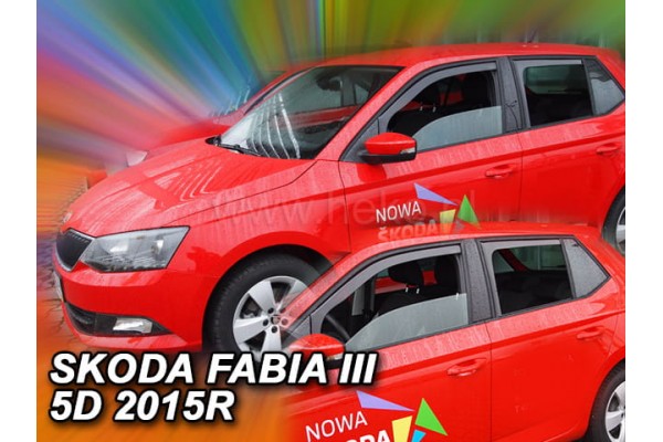 Skoda Fabia Iii 5D 2014+HTB Μακρυ Σετ Ανεμοθραυστες Αυτοκινητου Απο Ευκαμπτο Φιμε Πλαστικο Heko - 4 ΤΕΜ.