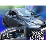 Toyota Aygo 3D 2014-2021ΖΕΥΓΑΡΙ Ανεμοθραυστες Αυτοκινητου Απο Ευκαμπτο Φιμε Πλαστικο Heko - 2 ΤΕΜ.