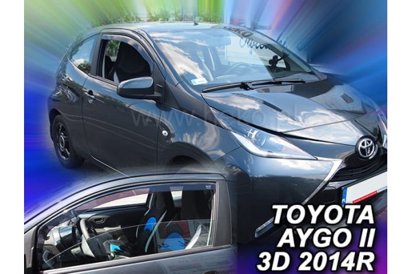 Toyota Aygo 3D 2014-2021ΖΕΥΓΑΡΙ Ανεμοθραυστες Αυτοκινητου Απο Ευκαμπτο Φιμε Πλαστικο Heko - 2 ΤΕΜ.