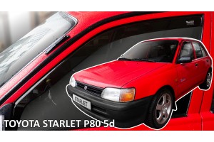 Heko - Ανεμοθραύστες Παραθύρων Για Toyota Starlet (P80) 1989 > 1996 5πορτο Υλικό Acrylic Χρώμα Φιμέ - 2 τεμ. (ΑΝΕΜ.29692)