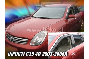 Heko - Ανεμοθραύστες Παραθύρων Για Infiniti G35 (V35) 2003 > 2006 4πορτο Sedan Υλικό Acrylic Χρώμα Φιμέ - 2 τεμ. (ΑΝΕΜ.21507)