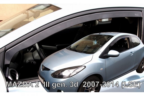 Mazda 2 3D 2007-2014 Ηλεκτρικα Παραθυρα Ζευγαρι Ανεμοθραυστες Απο Ευκαμπτο Φιμε Πλαστικο Heko - 2 ΤΕΜ.