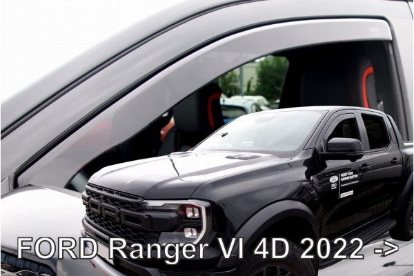 For Ranger 4D 2022+ /RAPTOR 2022+ΣΕΤ Ανεμοθραυστες Αυτοκινητου Απο Ευκαμπτο Φιμε Πλαστικο Heko - 4 ΤΕΜ.