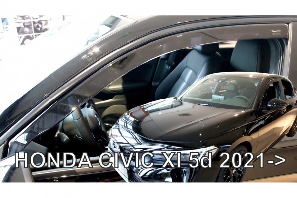 Honda Civic Xi 4/5D 2021+ Ζευγαρι Ανεμοθραυστες Απο Ευκαμπτο Φιμε Πλαστικο Heko - 2 ΤΕΜ.