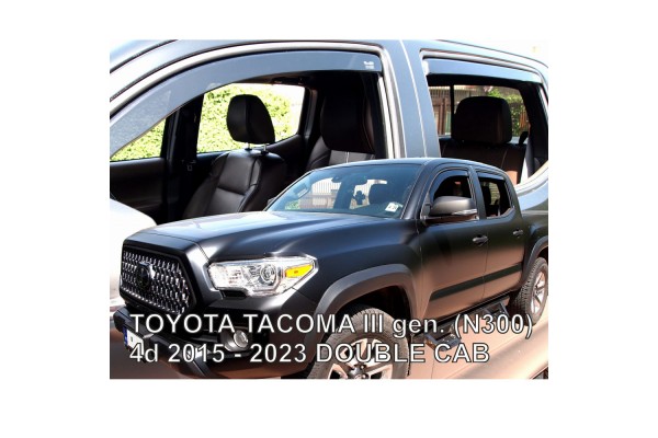 Ανεμοθραυστες Για Toyota Tacoma N300 4D Double Cab 2015-2023 Σετ Αυτοκινητου Απο Ευκαμπτο Φιμε Πλαστικο Heko - 4 Τεμ