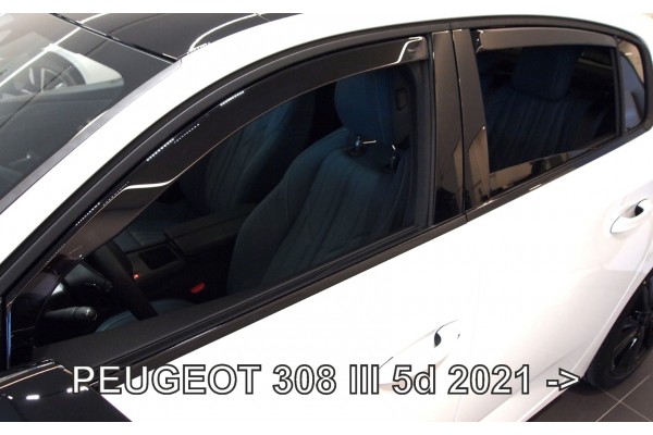 Ανεμοθραυστες Για Peugeot 308 5D 2021+ Σετ Αυτοκινητου Απο Ευκαμπτο Φιμε Πλαστικο Heko - 4 ΤΕΜ.