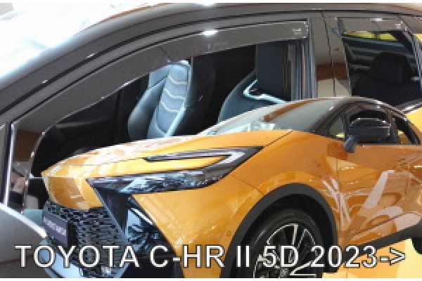 Ανεμοθραυστες Για Toyota C-HR 5D 2023+ Ζευγαρι Απο Ευκαμπτο Φιμε Πλαστικο Heko - 2 Τεμ