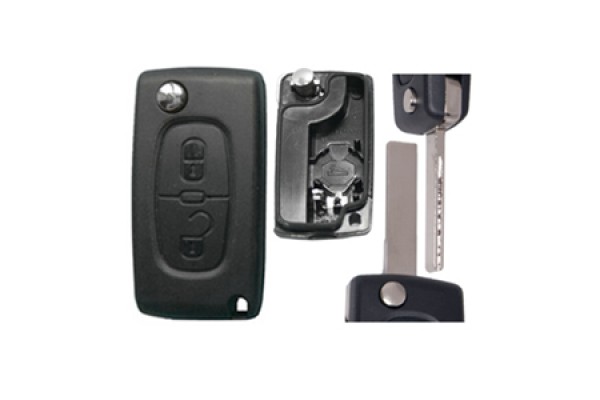 Citroen C3 / C4 / Αναδιπλουμενο ΑΝΤΑΛΛ.ΚΛΕΙΔΙ Με Καλυμμα 2 Κουμπιων Λαμα HU83 (ΜΕ Υποστηριξη ΜΠΑΤΑΡ.) (ΧΩΡΙΣ ΚΛΕΙΔΙ) Dga - 1 ΤΕΜ.