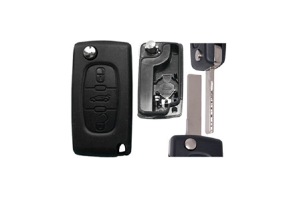Citroen Αναδιπλουμενο Ανταλλακτικο Κλειδι Με Καλυμμα 3 Κουμπιων Λαμα HU83 (ME Υποστηριξη ΜΠΑΤΑΡΙΑΣ) (ΧΩΡΙΣ ΚΛΕΙΔΙ) Dga - 1 ΤΕΜ.