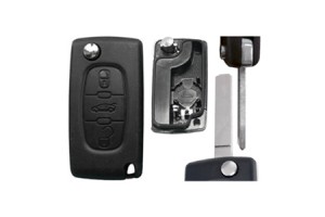 Peugeot Αναδιπλουμενο Ανταλλακτικο Κλειδι Με Καλυμμα 3 Κουμπιων / Λαμα VA2 (ΜΕ Υποστηριξη ΜΠΑΤΑΡΙΑΣ) Dga - 1 ΤΕΜ.