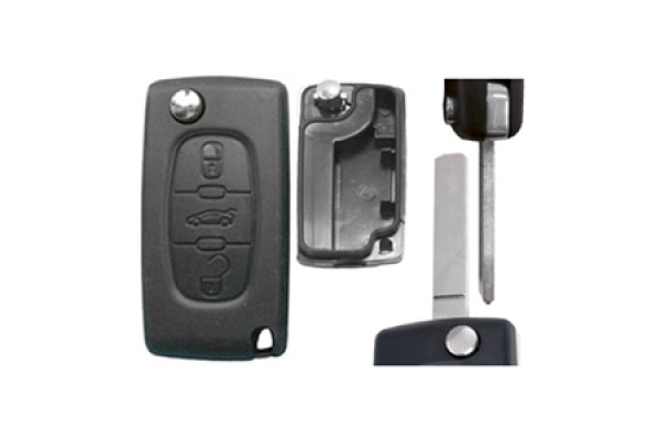 Peugeot Αναδιπλουμενο Ανταλλακτικο Κλειδι Με Καλυμμα 3 Κουμπιων / Λαμα VA2 (ΧΩΡΙΣ Υποστηριξη ΜΠΑΤΑΡ.) Dga - 1 ΤΕΜ.