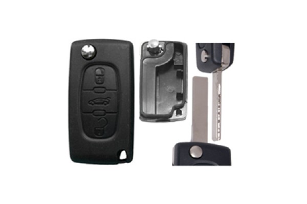 Peugeot 207 Αναδιπλουμενο ΑΝΤΑΛΛΑ.ΚΛΕΙΔΙ Με Καλυμμα 3 ΚΟΥΜΠΙΩΝ/ Λαμα HU83 (ΧΩΡΙΣ Υποστηριξη ΜΠΑΤΑΡ.) Dga - 1 ΤΕΜ.