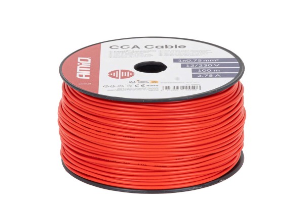 Amio - Μονόκλωνο Καλώδιο Εγκατάστασης Cca 1×0,75mm² 100m – 12/230V - 1 τεμ. (04450/AM) Amio - Μονόκλωνο Καλώδιο Εγκατάστασης Cca 1×0,75mm² 100m – 12/230V - 1 τεμ. (04450/AM)