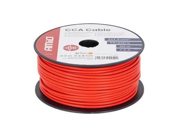 Amio - Μονόκλωνο Καλώδιο Εγκατάστασης Cca 1×1,5mm² 50m – 12/230V - 1 τεμ. (04452/AM) Amio - Μονόκλωνο Καλώδιο Εγκατάστασης Cca 1×1,5mm² 50m – 12/230V - 1 τεμ. (04452/AM)