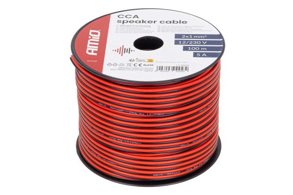 Amio - Δίδυμο Καλώδιο Ηχείων Cca 2×1mm² 100m - 1 τεμ. (04458/AM) Amio - Δίδυμο Καλώδιο Ηχείων Cca 2×1mm² 100m - 1 τεμ. (04458/AM)