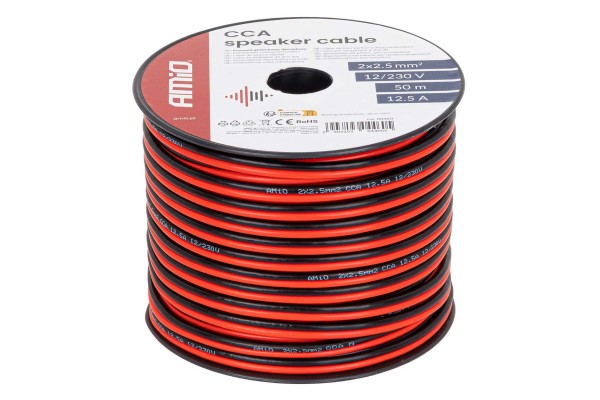 Amio - Δίδυμο Καλώδιο Cca 2×2,5mm² 50m - 1 τεμ. (04460/AM) Amio - Δίδυμο Καλώδιο Cca 2×2,5mm² 50m - 1 τεμ. (04460/AM)