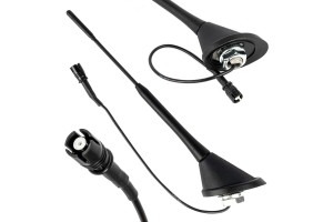 Κεραια Οροφης ANT10 25.4 Cm Με Καλωδιο 20cm Και Φισα RAKU-2 Universal Μαυρη Αμιο - 1 ΤΕΜ.