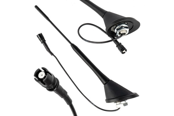 Κεραια Οροφης ANT10 25.4 Cm Με Καλωδιο 20cm Και Φισα RAKU-2 Universal Μαυρη Αμιο - 1 ΤΕΜ.