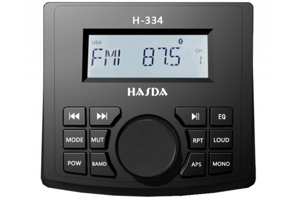 Hasda MP3 Player H-334 4x50W Με ΡΑΔΙΟΦΩΝΟ/USB/BLUETOOTH (ΑΔΙΑΒΡΟΧΟ/ΜΑΥΡΟ)