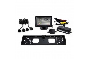 Συστημα Παρκαρισματος Με 4 Διαιρουμενα Ρανταρ Μαυρα Καμερα Και Οθονη 4,3 Inch CAM-402 Gold Amio