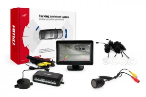 Συστημα Παρκαρισματος 12V Με 4 Αισθητηρες (ΛΕΥΚΟ) 22mm Καμερα HD-301 Και Οθονη TFT01 Amio - 1 ΤΕΜ.