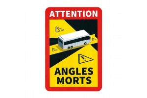 Προειδοποιητικο Σημα Τυφλων Σημειων Λεωφορειου Αυτοκολλητο 170x250mm - 1 ΤΕΜ.