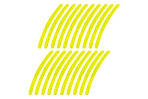 Διακοσμητικα Ανακλαστικα Αυτοκολλητα Για Ζαντες Moto & Αυτοκινητων Φωσφοριζε Κιτρινα 10x0,7cm Αmio - 20 TEM.