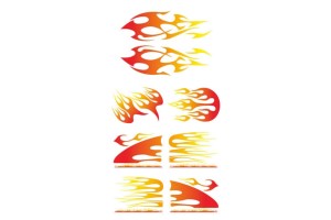 Aυτοκόλλητα Φλόγες Σε Κόκκινο Χρώμα Kit - Lampa - 7 τεμ.