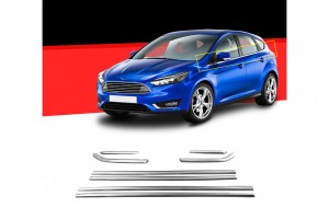Ford Focus 5D Hb 2011+ Trim ΠΑΡΑΘΥΡΩΝΑΝΟΞ.ΑΤΣΑΛΙ Χρωμιο S-DIZAYN - 8ΤΕΜ