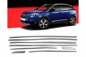 Peugeot 3008 2016> Trim Μαρκε Πορτ Μπαγκαζ Χρωμιο Μεταλλικο