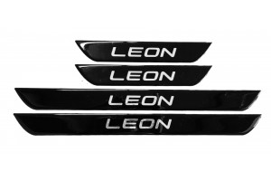 Seat Leon Μαρσπιε Εσωτερικα Αυτοκολλητα (45x4cmX2 +25x4cmX2)ΜΕ Επικαλυψη Εποξειδικης Ρυτινης 4ΤΕΜ